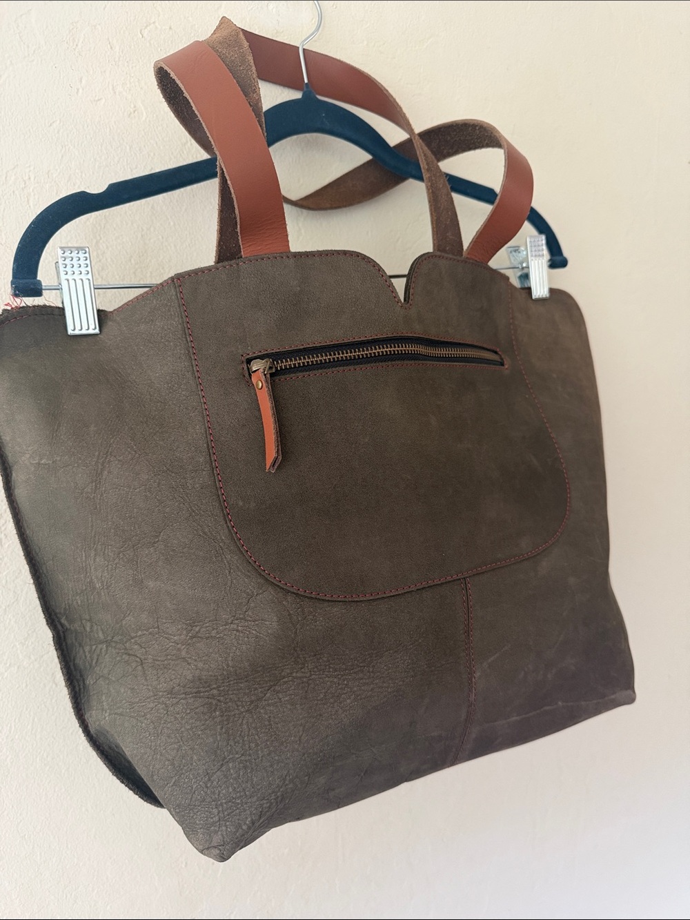 Kiko Leather Grey Heartbu Tote - Genuine Leather Project Piece / As-Is